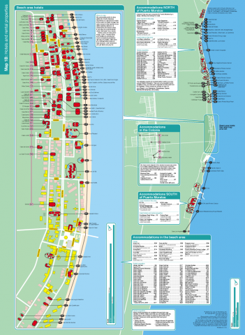 Puerto Morelos map of hotels and rental properties