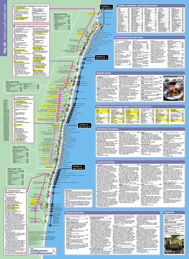 Map of Tulum south beach area